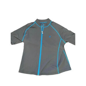 Coolibar UPF‎ 50+ Full Zip Rash Guard Activewear Top in Gray Men's Size XL